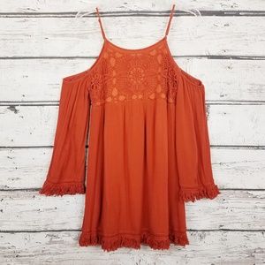 boho tunic tassel embroidered off the shoulders